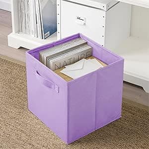 ShellKingdom Storage Bins, Foldable Fabric Storage Cubes And Cloth Storage Organizer Drawer For Closet And Toys Storage, 6 Pack (Lavender)