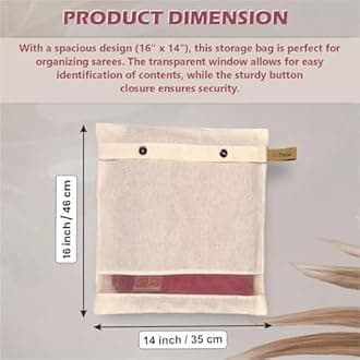 JD FRESH 1 Piece Saree Covers For Storage/cotton storage bags for clothes/Multi-Purpose Lehenga Storage Bag/Clothes Covers for Sarees/Dresses/Lehengas (14x16 Inch, Brown)