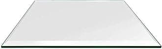 Dulles Glass 20 inch Square Glass Table Top - Tempered - 1/4" Thick Glass Surface, Safe Flat Polished, Eased Corners, Multipurpose for Dining Table, Patio, Coffee and End Table