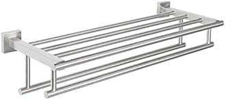 Alise Towel Rail Rack, Towel Holder Towel Shelf with Double Towel Bars for Bathroom Lavatory, SUS 304 Stainless Steel Wall Mount Towel Hanger Storage, 20 Inch Brushed Nickel, GZ8050-LS