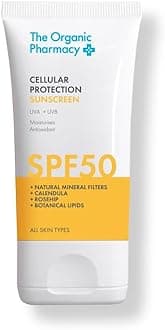 Cellular Protection Face Sunscreen SPF 50, 40ml - Broad Spectrum Protection, Moisturise, With Natural Mineral Filters, Calendula, Rosehip, Organic 17.6%, Natural 83.1%
