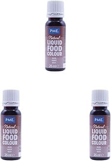 PME 100% Natural Food Colour Liquid - Brown (25ml) (Pack of 3)