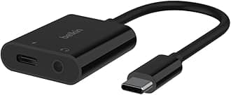Rockstar 3.5mm Audio + USB-C Charge Adapter, USB-C Audio Adapter Compatible with iPad Pro 12.9, 11, Galaxy, Pixel, OnePlus and More
