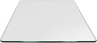 24" Inch Square 3/8 Inch Thick Flat Polished Tempered Glass Table Top Radius Corner