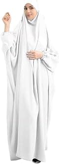 Women Muslim Dress Ramadan One Piece Prayer Garment Hijab Hooded Abaya Dubai Full Cover Islam Robe African Turkey Caftan B-White