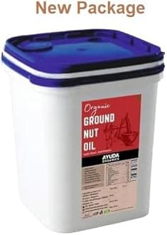 Ayuda Organics Groundnut Oil I Pure, Natural & Organic Peanut Oil I Kachi Ghani Cold Pressed I Virgin, Double Filtered I Moongphali Tel I No GMO I for Healthy Cooking, Skin Glow & Hair Growth (5 Ltr)