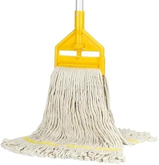 Commercial Mop Heavy Duty Industrial Cotton Mop with Long Handle,Looped-End String Wet Mops for Home,Garage,Office, Workshop, Warehouse Floor Cleaning