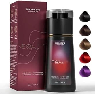 Hair Dye Shampoo, Haircare Instant Dye Shampoo, Hair Dye Shampoo 3 in 1 for Gray Hair, Color Shampoo Hair Dye for Hair Coverage, Keeping Hair Healthy and Shiny (Red)