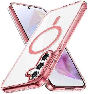 Lunivop for Samsung Galaxy A35 5G Case Hard [Compatible with Magsafe ] Yellowing Resistant Magnetic Cover Clear para A 35 6.6 inch 2024 Rugged Best Phone Cases Pink