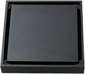 Shower Drain Hair Catcher Matte Black Square Invisible Bathroom Floor Drain Waste Grate 10X10cm Shower Drain Black Floor Drain Tile Insert Drain