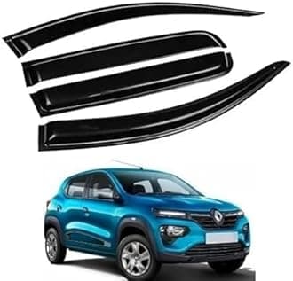 V.Ecom Car Window Side Deflector Rain Door Visor for Renault Kwid Set of 4 Pc