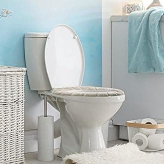 Legigo 5 Pack Thicker Bathroom Toilet Seat Cover Pads- Soft Warmer Toilet Seat Cushion Cover Stretchable Washable Fiber Cloth, Easy Installation Comfortable Toilet Lid Seat Cover(Pumpkin-Beige)