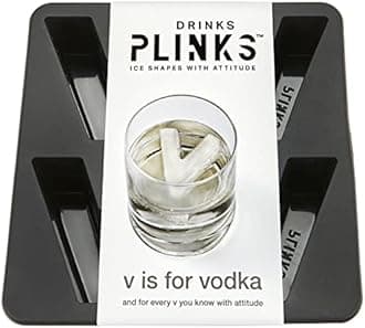 DRINKSPLINKS Silicone Ice Cube Mold Tray - Custom Letter V. Personalized Monogram Big Ice Cube Molds for Whiskey, Bourbon, Cocktails, and Customized Gifts with Initials. Alphabet Mold for Every Name.