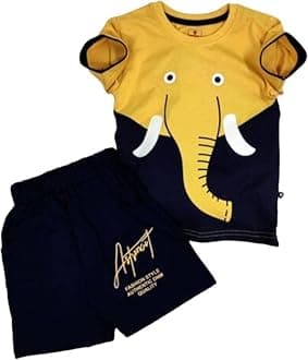Jaganath Creations T-Shirt and Short Set | Cotton Printed Kids Dress for Baby Boys