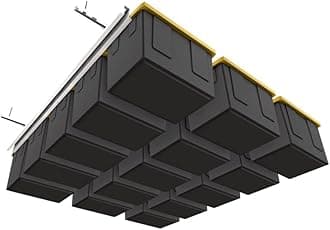 E-Z Garage Storage Tote Slide PRO – Made in USA | Heavy-Duty Alloy Steel Overhead Rack – Organize Up to 15 Storage Tote Bins on Garage Ceiling – 88” x 80” x 3.5”, White – Space-Saving Design