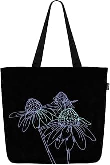 Eco Right Aesthetic Canvas Tote Bag for Women - Large, Reusable, Zippered Tote Bag with Inner Pocket, Perfect for School, Shopping, Work, Beach, Cute & Eco-Friendly Gift for Girls, Teachers, Mothers