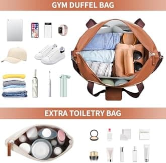 ETRONIK Gym Bag for Women, Travel Duffel Bag with USB Charging Port, Weekender Overnight Bag with Wet Pocket and Shoes Compartment for Women, Travel, Gym, Yoga