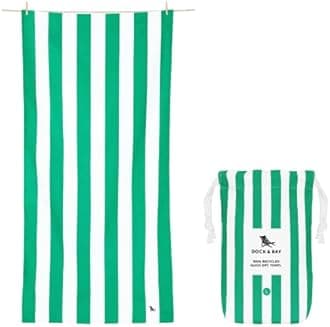 Quick Dry Beach Towel Travel - Cabana - Cancun Green - Large (160x90cm, 63x35) - Fast Dry Swim Towel (Big Beach Towel Also Available in Extra Large) - 100% Recycled