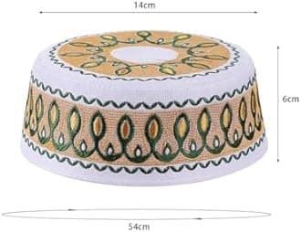 Boys Embroidered Kufi Muslim Prayer Hat Islam Skull Beanie Arabic Prayer Headwear Kofia Topi Taqiyah Hat