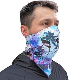 Grace Folly Grace Folly Half Face Mask for Cold Winter Weather. Use This Half Balaclava for Snowboarding, Ski, Motorcycle. (Many Colors) (Palm Beach)