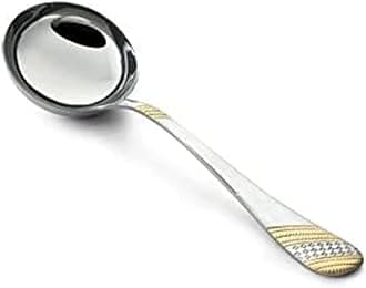 FNS Imperio Food Grade Stainless Steel 24 Karat Gold Plated Gravy Ladle (1 Gravy Ladle) For Dining Table And Kitchen, 10 Cm
