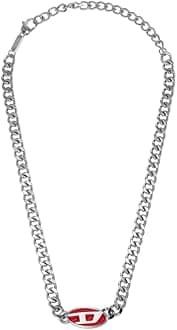Diesel Mens Necklace, Stainless Steel Chain Necklace, Stainless Steel, No Gems
