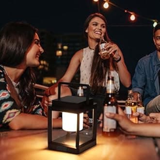 LETRY Outdoor Table Lamp, Brightness LED Nightstand Lantern, Portable Rechargeable Solar Lamp Waterproof, Touch Control Outdoor Lamps Cordless Lights Decorative for Patio/Walking/Reading/Camping