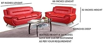 Fabrique Visionary 3+2 Leatherette 5 Seater Sectional Sofa Set | Comfortable Furniture for Home Office & Living Room | 4 Year Warranty | Easy to Move with Stainless Steel Legs | Grey & Black