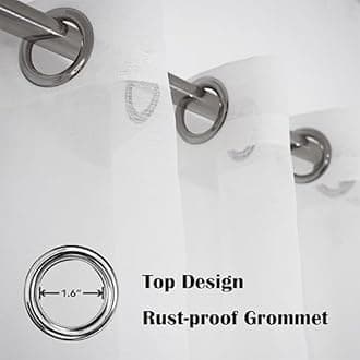 Heavyoff Outdoor Curtain for Patio, Blue Linen Look Semi-Sheer Curtains Waterproof Light Filtering Voile Outside Grommet Drapes for Pergola Balcony Pool Indoor 2 Panels, W100 x L84