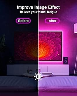 Daymeet Led Lights for TV, 16.4FT LED TV Backlights for 55-85 inch USB h TV Monitor Behind Lighting Color Changing RGB TV Led Light Strip with Remote Music Sync Bluetooth APP Control for Bedroom Party