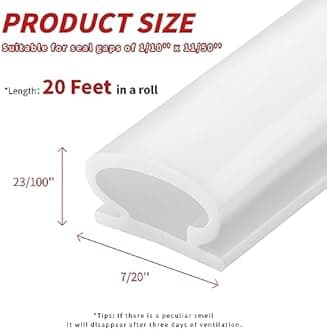 Fingwerk Door Seal Strip Rubber Self Adhesive Back D Shape Door Seal Seal for Door Frame Insulation Large Gap Easy Cut to Size 6M White