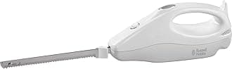 Russell Hobbs Food Collection Electric Carving Knife with dual serated 203mm stainless steel blades, Power & blade release button, Dishwasher safe blades, Easy wrap cord storage, 120W, 13892