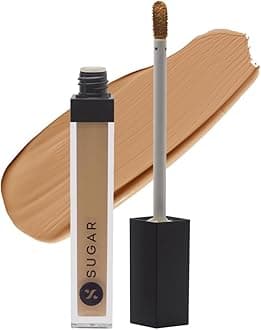 SUGAR Cosmetics Magic Wand Full Coverage Concealer | Matte | Waterproof |For All Skin Types | Lasts Upto 8 Hrs | 8.4gm - 45 Con Panna (Medium Beige Full Coverage Concealer With Golden Undertone)