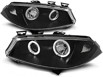 Front Headlights for Renault Megane II 11.02-12.05 Angel Eyes Black