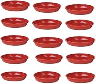 GTB Plants Bottom Plate, Drip Tray for Plants, Gamla, Terracotta Color| (10-inch, Red) Set of 15