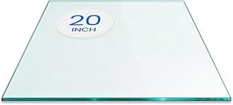 Dulles Glass 20 inch Square Glass Table Top - Tempered - 1/4" Thick Glass Surface, Safe Flat Polished, Eased Corners, Multipurpose for Dining Table, Patio, Coffee and End Table