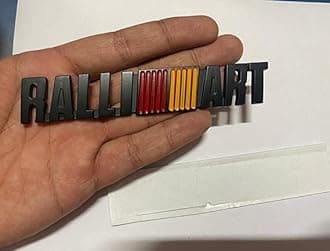 (RALLIART 3D Sticker-Black) 12 x 2.2cm Logo Car Bike Metal Logo Car Emblem 3D Badge Auto Racing Sport Sticker Grand Tourer Decal