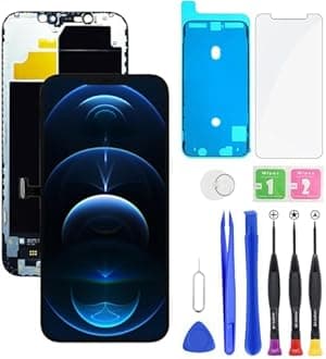 for iPhone 12 Pro Max LCD Display FHD Screen Replacement 3D Touch Digitizer Frame Full Assembly with Repair Tools Kit for 6.7 inch A2411, A2342, A2410+Waterproof Adhesive+Screen Protector