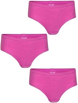 Jockey SG01 Girl's Super Combed Cotton Panty with Ultrasoft Waistband (Pack of 3), Solid Assorted, 3-4 Y
