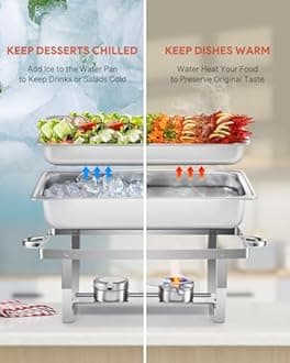 Wilprep 4 Packs Chafing Dishes Food Warmers
