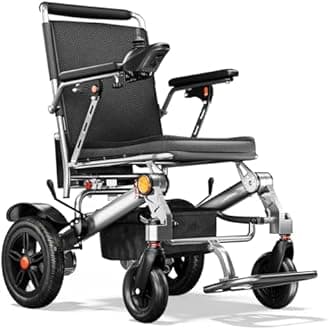 Electric Wheelchairs for Adults, Foldable Travel Motorized Wheelchairs for Seniors, Folding Portable Mobility Scooter, Lightweight Compact Fold Power Wheelchair - Front and Rear Folding