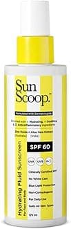 SunScoop Hydrating Face & Body Fluid Sunscreen Spray | SPF 60 PA++++ | Water Resistant With Zinc Oxide | Broad Spectrum, No White Cast, Non-Comedogenic Quick Absorbing | For Men & Women | 125ml