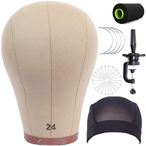 Wig Head Mannequin Head with Stand for Wigs Making 24 inch (7 piece set)