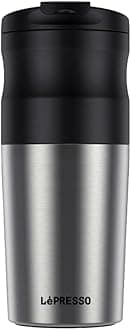 Portable Mini Coffee Maker With Grinder and Stainless Steel Mug