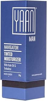 YAAN MAN Tinted Face Moisturizer for Men | With Goodness of Kale Oil & Trehalose | Moisturisers + Foundation | Healthy and Balanced Skin | For All Skin Type (Dark) 1 Oz