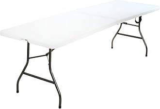 Cosco Deluxe 8 foot x 30 inch Fold-in-Half Blow Molded Folding Table, White