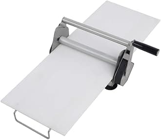 PERFORNI Pastry Sheeter and Fondant Roller, Manual, 12"" Width, Adjustable Thickness Max 2/3 inch, Manual Operation, for Croissant, Puff Pastry, Silver, CS-3080