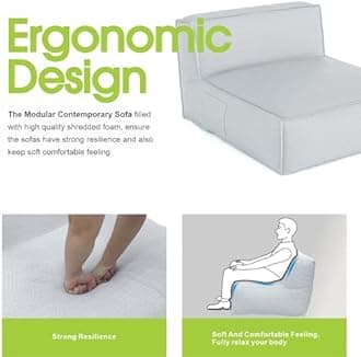 Dineli Outdoor Bean Bed Loveseat Large Bean Bag Chair for Adults Outdoor Sofa Couch Outside Chaise Lounge Chair Foam Filling Sun Lounger, Comfy Sunbed for Patio Pool (Light Gray, 57'' Length)