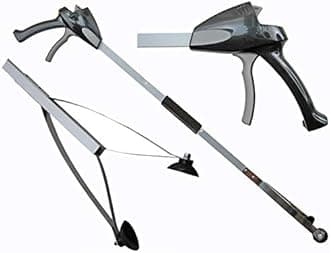 EZ Reacher PRO Outdoor Suction Cup Reacher with Locking Grip and Handle with Slip Joint, Indoor Commercial and Outdoor Use, 4.5” Wide Jaw, 8lb. Capacity, Black, 32” (32P-DC-1-FBA)