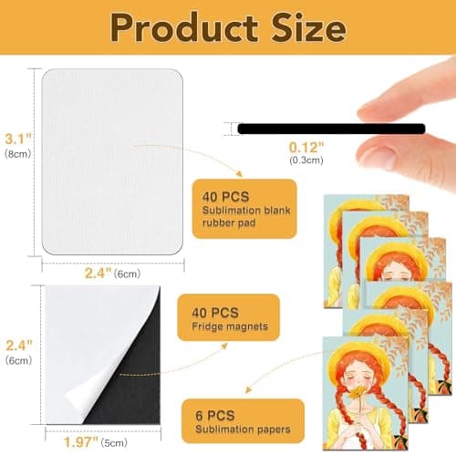 40PCS Sublimation Blank Magnets